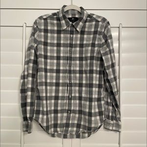 7 for all mankind long sleeve button up plaid shirt men's Sz S